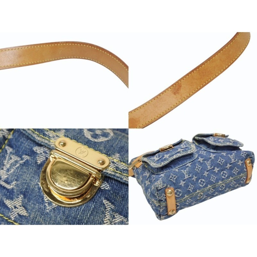 Louis Vuitton Blue Indigo Denim Shoulder Monogram Bag Baggy - Picture 6 of 9